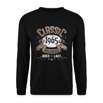 Birthday born in 1965 - Unisex Sweatshirt - black - Front - Alina (178cm) & Michal (187cm)