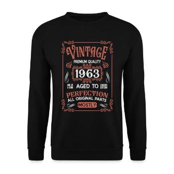 Birthday born in 1963 - Unisex Sweatshirt - black - Front - Alina (178cm) & Michal (187cm)