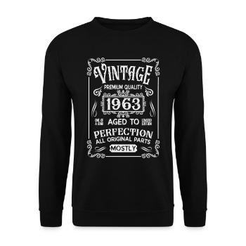 Birthday born in 1963 - Unisex Sweatshirt - black - Front - Alina (178cm) & Michal (187cm)