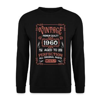 Birthday born in 1960 - Unisex Sweatshirt - black - Front - Alina (178cm) & Michal (187cm)