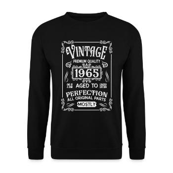 Birthday born in 1965 - Unisex Sweatshirt - black - Front - Alina (178cm) & Michal (187cm)