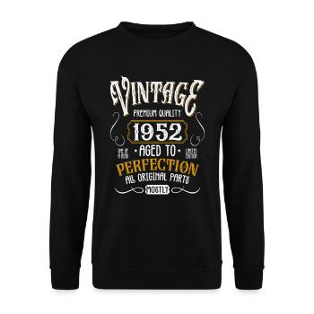 Birthday born in 1952 - Unisex Sweatshirt - black - Front - Alina (178cm) & Michal (187cm)