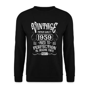 Birthday born in 1959 - Unisex Sweatshirt - black - Front - Alina (178cm) & Michal (187cm)
