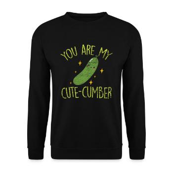 Gurke - Unisex Pullover - Schwarz - Vorne - Alina (178cm) & Michal (187cm)