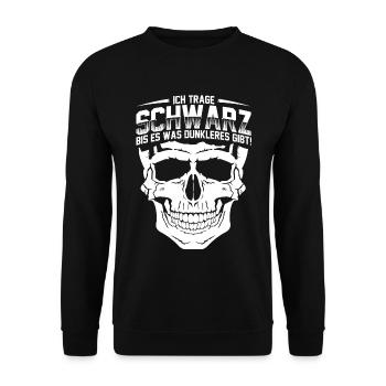 Ich trage Schwarz bis es was dunkleres gibt - Unisex Pullover - Schwarz - Vorne - Alina (178cm) & Michal (187cm)