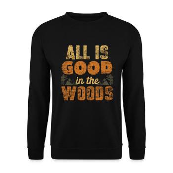 Wald - Unisex Pullover - Schwarz - Vorne - Alina (178cm) & Michal (187cm)
