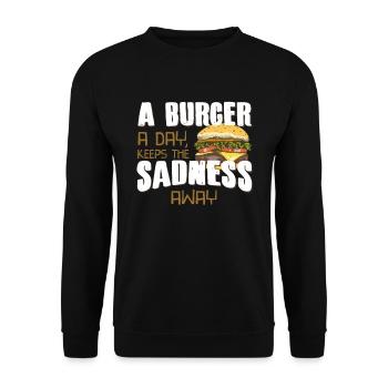 Burger - Sweat-shirt Unisexe - noir - Devant - Alina (178cm) & Michal (187cm)