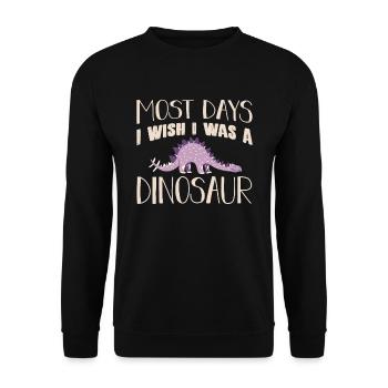dinosaure - Sweat-shirt Unisexe - noir - Devant - Alina (178cm) & Michal (187cm)