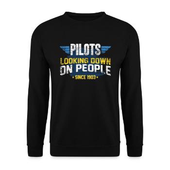 pilot - Unisex Sweatshirt - black - Front - Alina (178cm) & Michal (187cm)