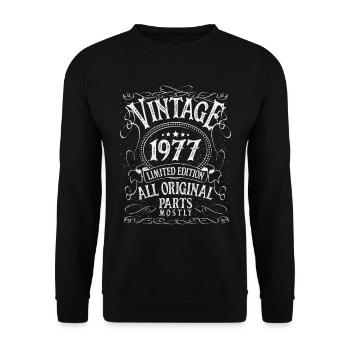 Birthday born in 1977 - Unisex Sweatshirt - black - Front - Alina (178cm) & Michal (187cm)