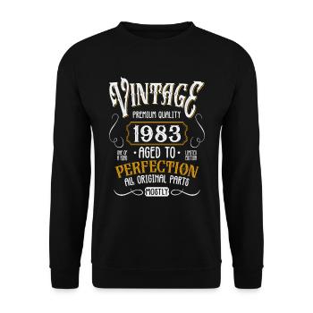 Birthday born in 1983 - Unisex Sweatshirt - black - Front - Alina (178cm) & Michal (187cm)