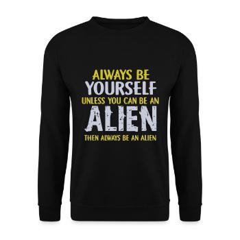 Alien - Unisex Pullover - Schwarz - Vorne - Alina (178cm) & Michal (187cm)