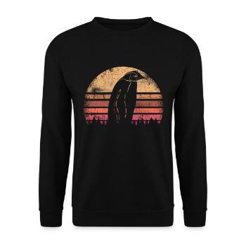 Pinguin - Unisex Pullover - Schwarz - Vorne - Alina (178cm) & Michal (187cm)