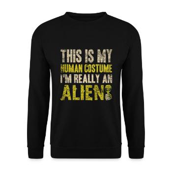 Alien costume - Unisex Sweatshirt - black - Front - Alina (178cm) & Michal (187cm)
