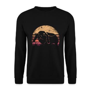 Kaninchen - Unisex Pullover - Schwarz - Vorne - Alina (178cm) & Michal (187cm)