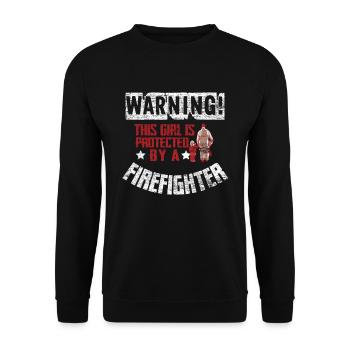 Firefighters dad - Unisex Sweatshirt - black - Front - Alina (178cm) & Michal (187cm)