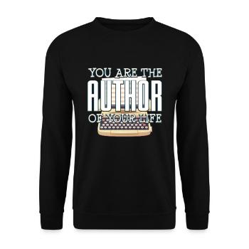 author - Unisex Sweatshirt - black - Front - Alina (178cm) & Michal (187cm)