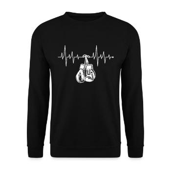 Boxe cadeau boxe battement de coeur arts martiaux - Sweat-shirt Unisexe - noir - Devant - Alina (178cm) & Michal (187cm)