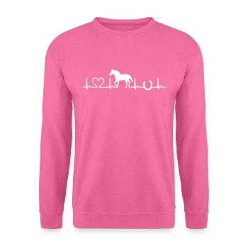 équitation battement de coeur - Sweat-shirt Unisexe - rose - Devant
