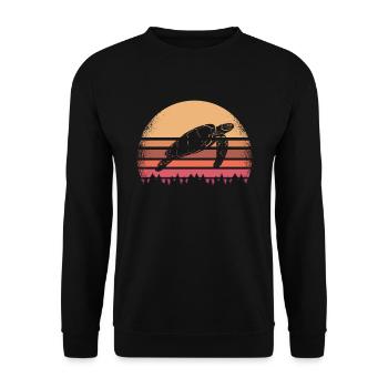turtle - Unisex Sweatshirt - black - Front - Alina (178cm) & Michal (187cm)