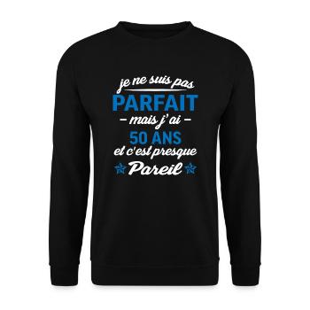 50 ans cadeau d'anniversaire pour papa - Sweat-shirt Unisexe - noir - Devant - Alina (178cm) & Michal (187cm)
