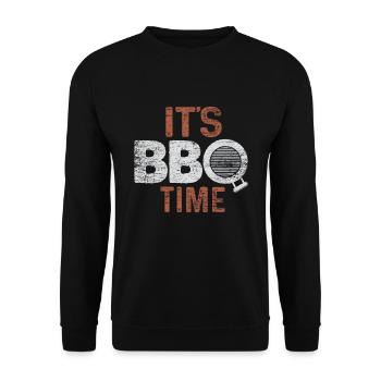 Grillen BBQ - Unisex Pullover - Schwarz - Vorne - Alina (178cm) & Michal (187cm)