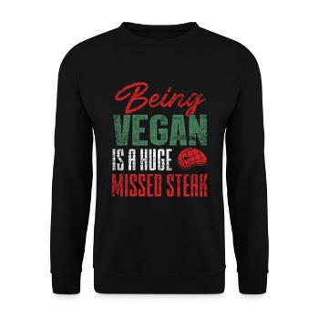 Steak à griller - Sweat-shirt Unisexe - noir - Devant - Alina (178cm) & Michal (187cm)