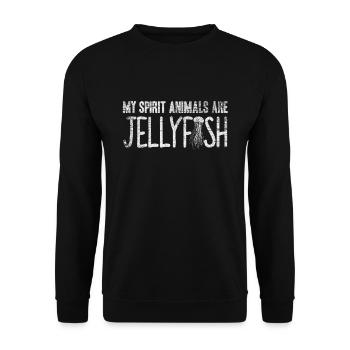 Qualle - Unisex Pullover - Schwarz - Vorne - Alina (178cm) & Michal (187cm)