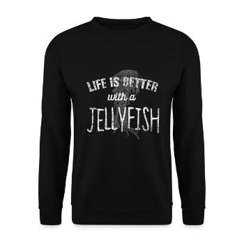 Qualle - Unisex Pullover - Schwarz - Vorne - Alina (178cm) & Michal (187cm)