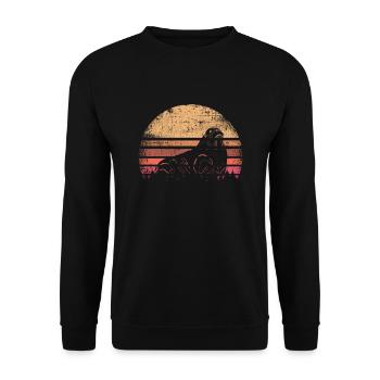 Walrus retro - Unisex Sweatshirt - black - Front - Alina (178cm) & Michal (187cm)
