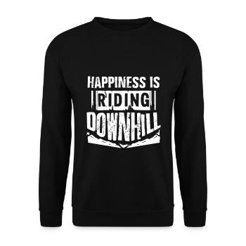 Downhill Mountain Bike - Unisex Sweatshirt - black - Front - Alina (178cm) & Michal (187cm)