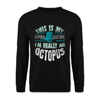 Oktopus - Unisex Pullover - Schwarz - Vorne - Alina (178cm) & Michal (187cm)
