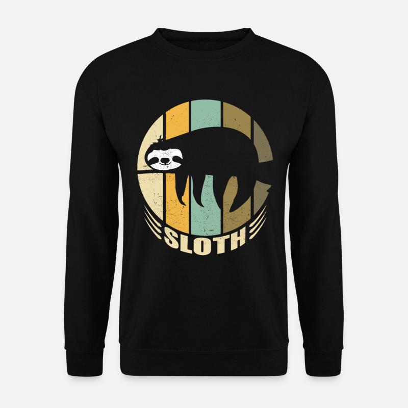 Sloth Retro Faultier lustige Geschenkidee Geschenk - Unisex Pullover - Schwarz