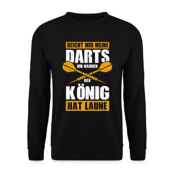 Reicht mir meine Darts ihr Narren .. Dart Darter - Unisex Pullover - Schwarz - Vorne - Alina (178cm) & Michal (187cm)