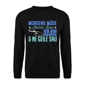 Maurer Beruf Maurermeister Baustelle - Unisex Pullover - Schwarz - Vorne - Alina (178cm) & Michal (187cm)