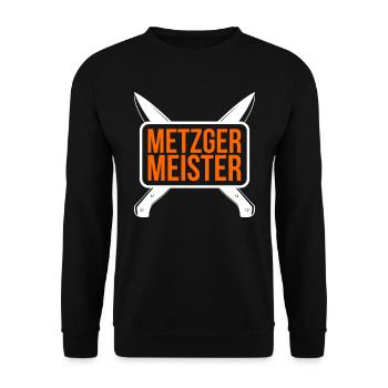 Metzgermeister Metzger Fleischer Schlachter - Unisex Pullover - Schwarz - Vorne - Alina (178cm) & Michal (187cm)