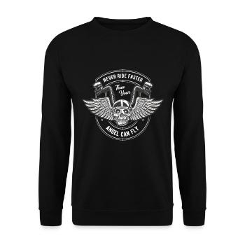 Motorcyclist biker shirt gift - Unisex Sweatshirt - black - Front - Alina (178cm) & Michal (187cm)