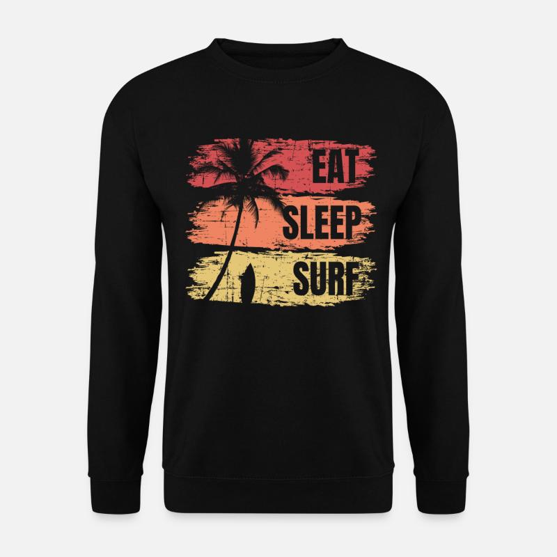 Eat Sleep Surf Miami Beach Surfer Style - Unisex Pullover - Schwarz