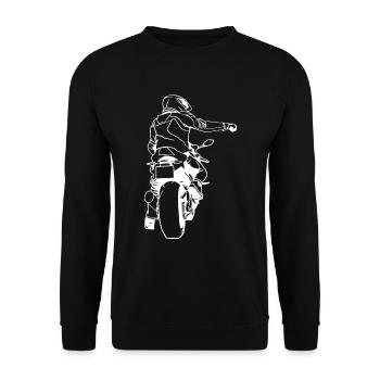 Motorbike bike motor scooter fire chair machine racing - Unisex Sweatshirt - black - Front - Alina (178cm) & Michal (187cm)