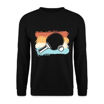Ping-pong, joueur de ping-pong, raquettes, rétro - Sweat-shirt Unisexe - noir - Devant - Alina (178cm) & Michal (187cm)