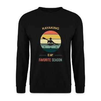 Kajakfahren ist meine Lieblingsjahreszeit - Unisex Pullover - Schwarz - Vorne - Alina (178cm) & Michal (187cm)