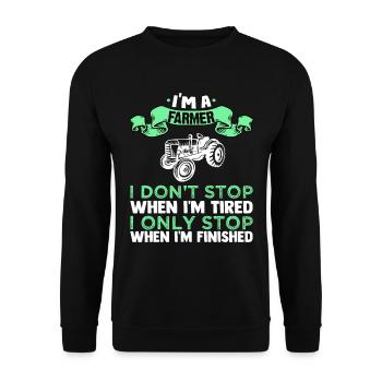 I'm farmer - Unisex Sweatshirt - black - Front - Alina (178cm) & Michal (187cm)