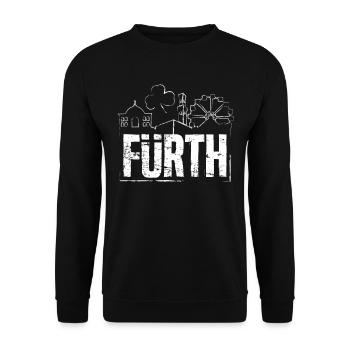 Fürth Skyline Rathaus Riesenrad Stadttheater Pyram - Sweat-shirt Unisexe - noir - Devant - Alina (178cm) & Michal (187cm)