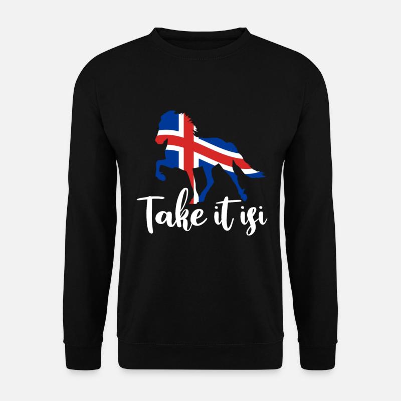 Take it Isi Islandpferd Icelandic Pferd Mädchen - Unisex Pullover - Schwarz