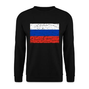 Russian flag russia moscow gift travel - Unisex Sweatshirt - black - Front - Alina (178cm) & Michal (187cm)