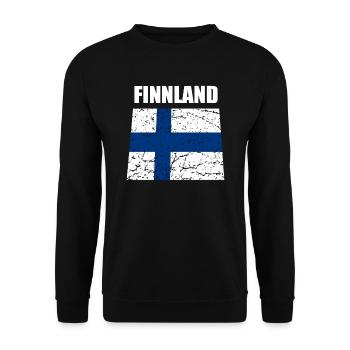 Finland flag Scandinavia Helsinki travel vacation - Unisex Sweatshirt - black - Front - Alina (178cm) & Michal (187cm)