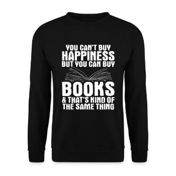 Bücher Buch Lesen Schinken - Unisex Pullover - Schwarz - Vorne - Alina (178cm) & Michal (187cm)