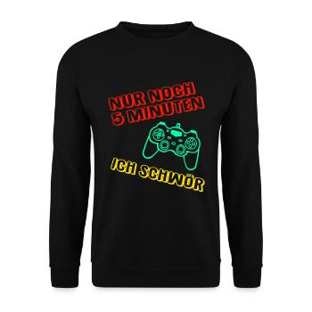 Nur noch 5 minuten - Unisex Pullover - Schwarz - Vorne - Alina (178cm) & Michal (187cm)
