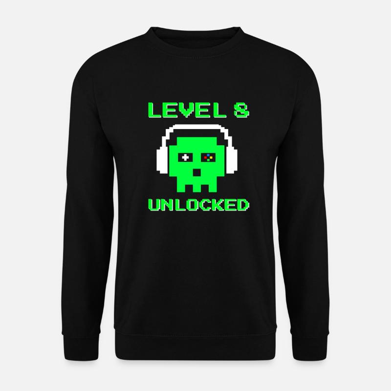 Level 8 Unlocked 8. Geburtstag Jungen Gamer Zocker - Unisex Pullover - Schwarz