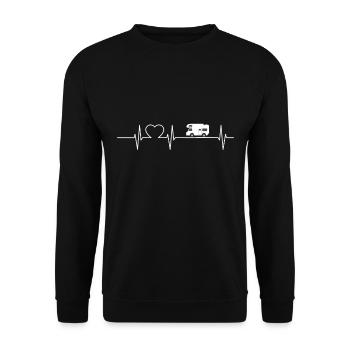 Camping Herzschlag - Unisex Pullover - Schwarz - Vorne - Alina (178cm) & Michal (187cm)